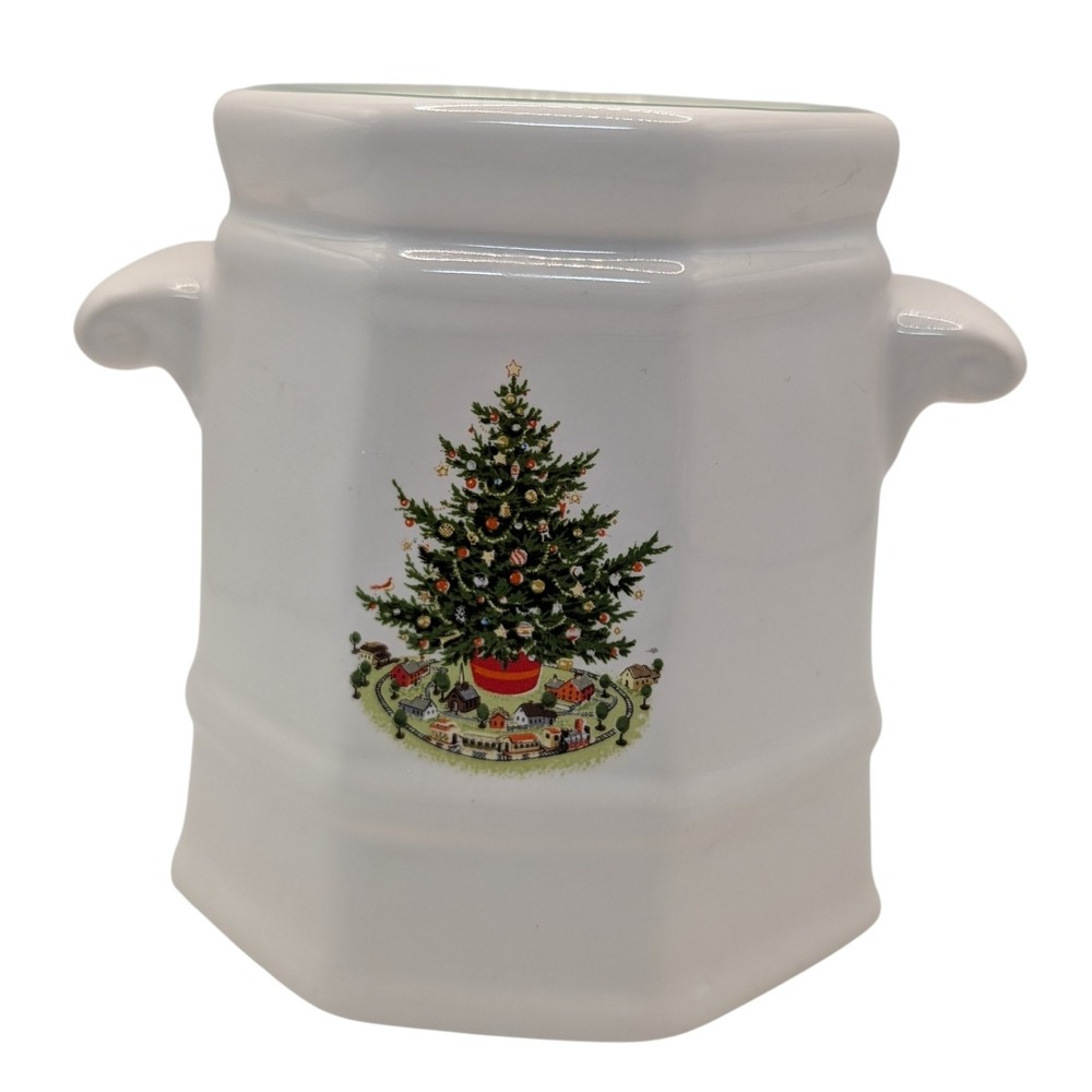 Vintage Pfaltzgraff Heritage Sugar Bowl Christmas Tree Green Trim No Lid‎